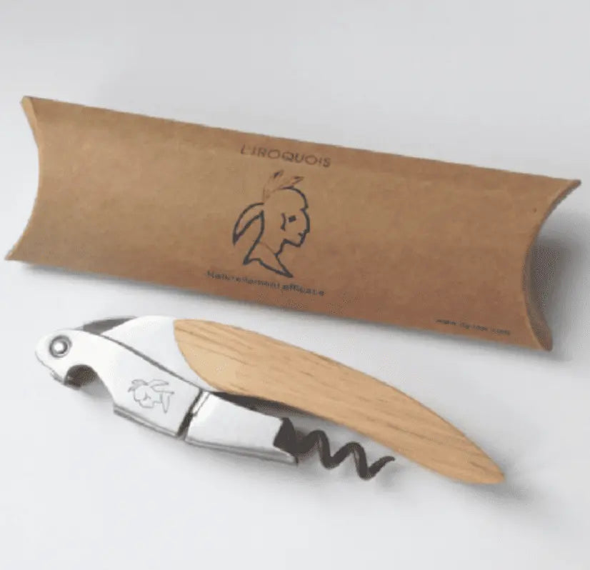 Tire bouchons Sommelier IROQUOIS Série Wood étui kraft wine&beer